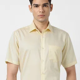 Van Heusen Spread Collar Short Sleeves Opaque Regular Fit Formal Shirt-image-101