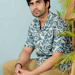 Shortscape Men Standard Fit Cuban Collar Floral Printed Casual Shirt-image-60