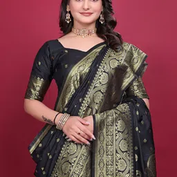 SILKWEAR Woven Design Zari Banarasi Saree-picture-19