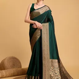 NIWAA Woven Design Zari Pure Silk Banarasi Saree-image-59