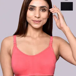 Inner Sense Pack of 2 Organic Cotton Antimicrobial Women Feeding Bra-image-63