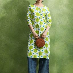 Jaipur Kurti Women Floral Printed Round Neck Straight Kurta-picture-28