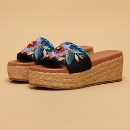 ERIDANI Lily Women Embroidered Wedge Heel Sandals-image-50