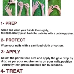 AMOK STORE Set Of 12 Reusable Artificial Nails With Glue Nude Cateye Nails image 5