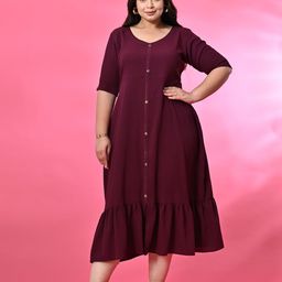 PrettyPlus by Desinoor.com Plus Size A-Line Midi Dress-image-88