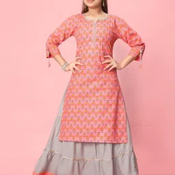 Muhuratam Girls Printed Kurta Set-picture-29