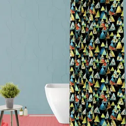 ArtzFolio Black & Yellow Printed Waterproof Shower Curtain-16