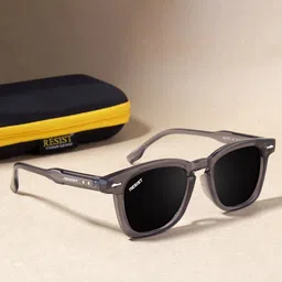 RESIST EYEWEAR Unisex Wayfarer Sunglasses with UV Protected Lens KNIGHT GREY BLACK 3-image-82