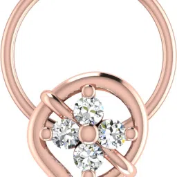 avsar Raksha 14kt Cubic Zirconia Rose Gold Nose Wire-image-56