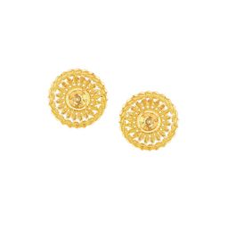 DIVASTRI Gold-Plated Floral Shaped Studs-49