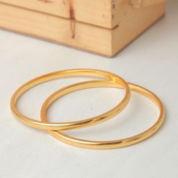 Zeraki Jewels Set Of 2 Gold Plated Veena Bangles-image-50