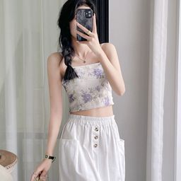 KPOP Floral Print Crop Top-image-48