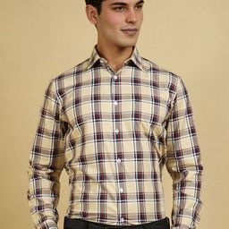 Allen Solly Men Slim Fit Spread Collar Tartan Checked Cotton Formal Shirt-picture-47