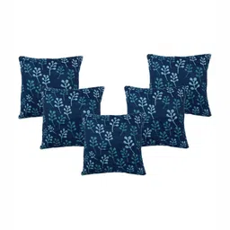 Saral Home Blue 5 Pieces Floral Square Cushion Covers-image-27