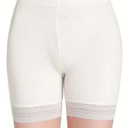 SHOPPY VILLA Women Mid-Rise Seamless Under Dress Rapid-Dry Regular Shorts With Lace Edge-picture-22