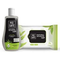 PEESAFE Set Of 2 Intimate Wash- 105 ml & Natural Wipes- 10 Wipes-image-93