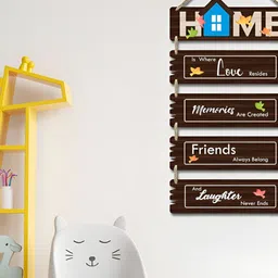 eCraftIndia Brown HOME Printed Wooden Wall Hangings-image-71