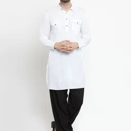 Purple State Men Thread Work Pathani Kurta-image-70