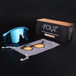 Irayz Men Mirrored Sports Sunglasses with Polarised and UV Protected Lens 2707 (Pola)-Blue-picture-39
