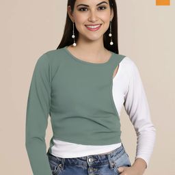 Mast & Harbour Women Pack Of 2 Puff Sleeves Peplum Top-image-76