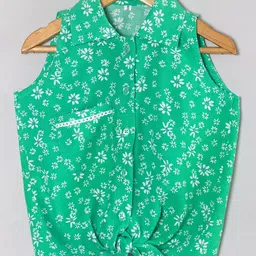 Tangerine Closet Girls Floral Print Cotton Shirt Style Top-image-88