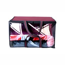 The Furnishing Tree Maroon 2 Pieces Water Resistant Quilt & Blanket Storage Cover-image-71