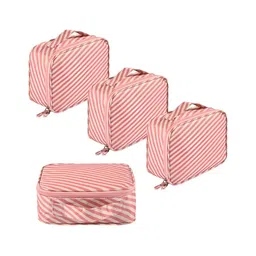 Aura Pink Set of 4 Regular Makeup Organiser Organisers-8