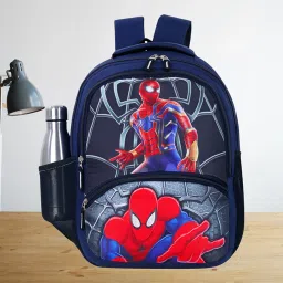 Cartoon Print Blue Kids School Bag for Age 3 to 8 Years Stylish Backpack Waterproof School Bag-image-89