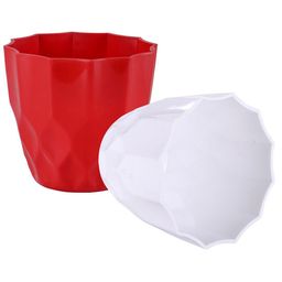 Kuber Industries 2-Pieces White & Red Textured Planters image 4