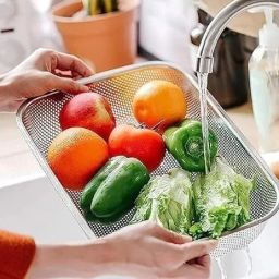 Drain Basket Steel Big Drip Tray Kitchen Drying Stand Mesh Sink Steel Fruit & Vegetable Basket-image-67