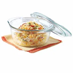 Borosilicate Glass Microwave Safe Deep Round Casserole With Flat Lid, 1750 ML Serve Casserole-6