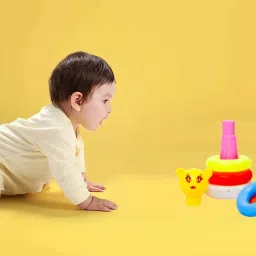 Teddy stacking Ring for Kids , Different Colours (5 bigRings). (Multicolor)-12