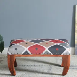 mudramark from pepperfry Varnaka Sheesham Wood Foot Stool In Honey Oak Finish-picture-43