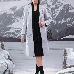 Cotton Blend Printed Coat For Women-image-9