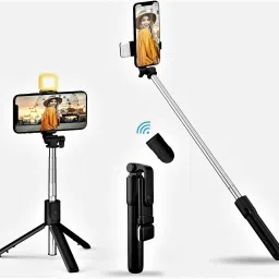 Growtechnohub R1S 3-in-1 Bluetooth Selfie Sticks with Flash, Detachable Wireless Remote G2 Monopod, Monopod Kit, Tripod, Tripod Kit-15