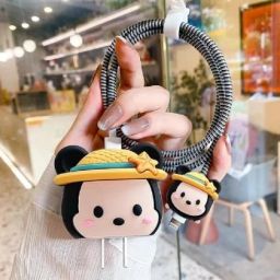RUPELIK 20W/18W iPhone USB-C Power Adapter Charger Case Cover Cartoon Design(Micky Cap) Cable Protector-image-88