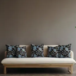 ambbi collections Blue Satin Floral 16x16 inches Cushion Covers (Pack of 5)-picture-47