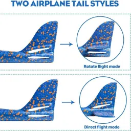 indusbay 2 Pieces Foam Glider Plane Toy 17.5 inch Throwing Airplane with Dual Flight Mode image 3