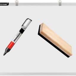 Non Magnetic Wooden 1.5x2 Feet Double-Sided Whiteboard and Chalkboard with Duster, Marker Ideal Use for Home, Office with Hanging Clips, Robust Aluminum Frame (41x59 Cms) Whiteboards-image-41