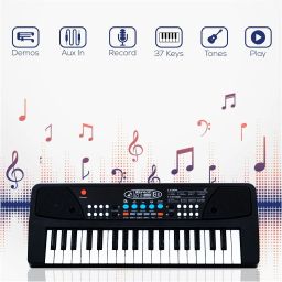 bmt 1256348 37 Key Piano Keyboard Toy With Dc Power Option, Recording And Mic For Kids Analog Arranger Keyboard image 2