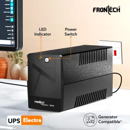 Frontech FT-2566 Static Converter 1KVA/600W Output |12V -7 AH x 2 Lead-Acid Batteries 2566 220 V Line-interactive Rack-mount Model UPS with Overload Protection 3 Outlet Plugs image 2