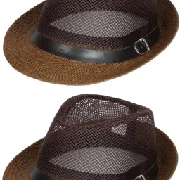 ZACHARIAS Fedora Cowboy Breathable Mesh Net Hat Cap Free Size-image-73