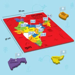 little berry India Map Puzzle with States - Eva Foam Jigsaw Puzzle - Educational Learning Toy image 2