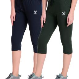 Sporty Women’s Capri Leggings Perfect for Workouts & Outdoor Fun Women Dark Blue, Dark Green Capri-image-91