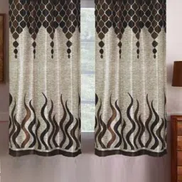 152 cm (5 ft) Polyester Semi Transparent Window Curtain (Pack Of 2)-image-1