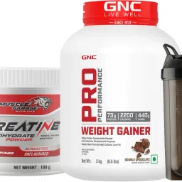 Creatine 100 gm (Unflavoured) with PP Weight Gainer (Double Chocolate), 3 Kg Weight Gainers/Mass Gainers-18