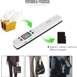microware Scanner Wifi 1050DPI High Speed Portable Wand Document & Images Scanner A4 Size Corded & Cordless Portable Scanner image 3