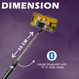 GameSir R1 Bluetooth Selfie Stick with Remote, 3-in-1 Multifunctional Selfie Stick, Tripod, Monopod Stand & Mobile Stand Compatible with All Mobile Phones Bluetooth Selfie Stick image 5