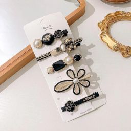 5 Piece Korean Style Pearl Barrettes Women's Set Hairpin Korean Style Hair Clip Marble Alligator bobby pins Duckbilled Headdress Jewelry Hair Accessories set Hair Clip-image-56