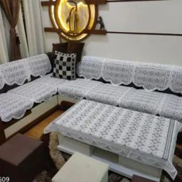 Polycotton Floral 3+3 Seater L-Shape Sofa Cover-image-25